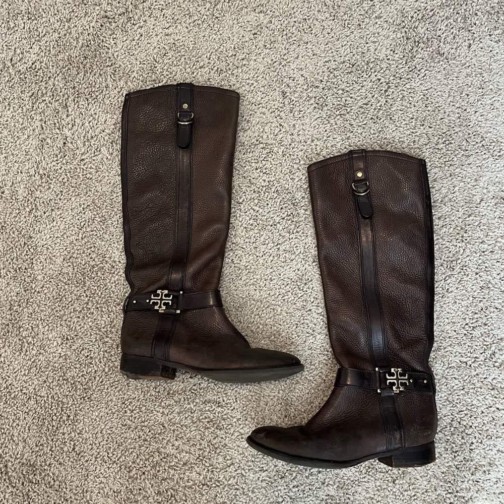 TORY BURCH brown leather boots